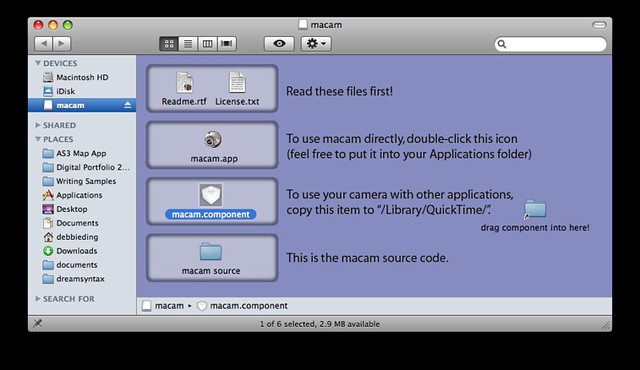 Installing Macam as camera driver for PS3 Eye (Mac OSX)