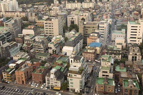 Painted green roofs in Gangnam